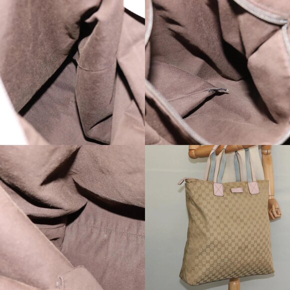 GUCCI GG Canvas Tote Bag Beige Gold 131233 Auth 121682 - Picture 14 of 15